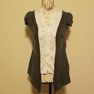 👚 GREY & WHITE BLOUSE 👚